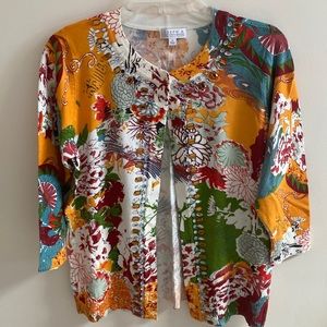 Joseph A Beaded Floral Cardigan